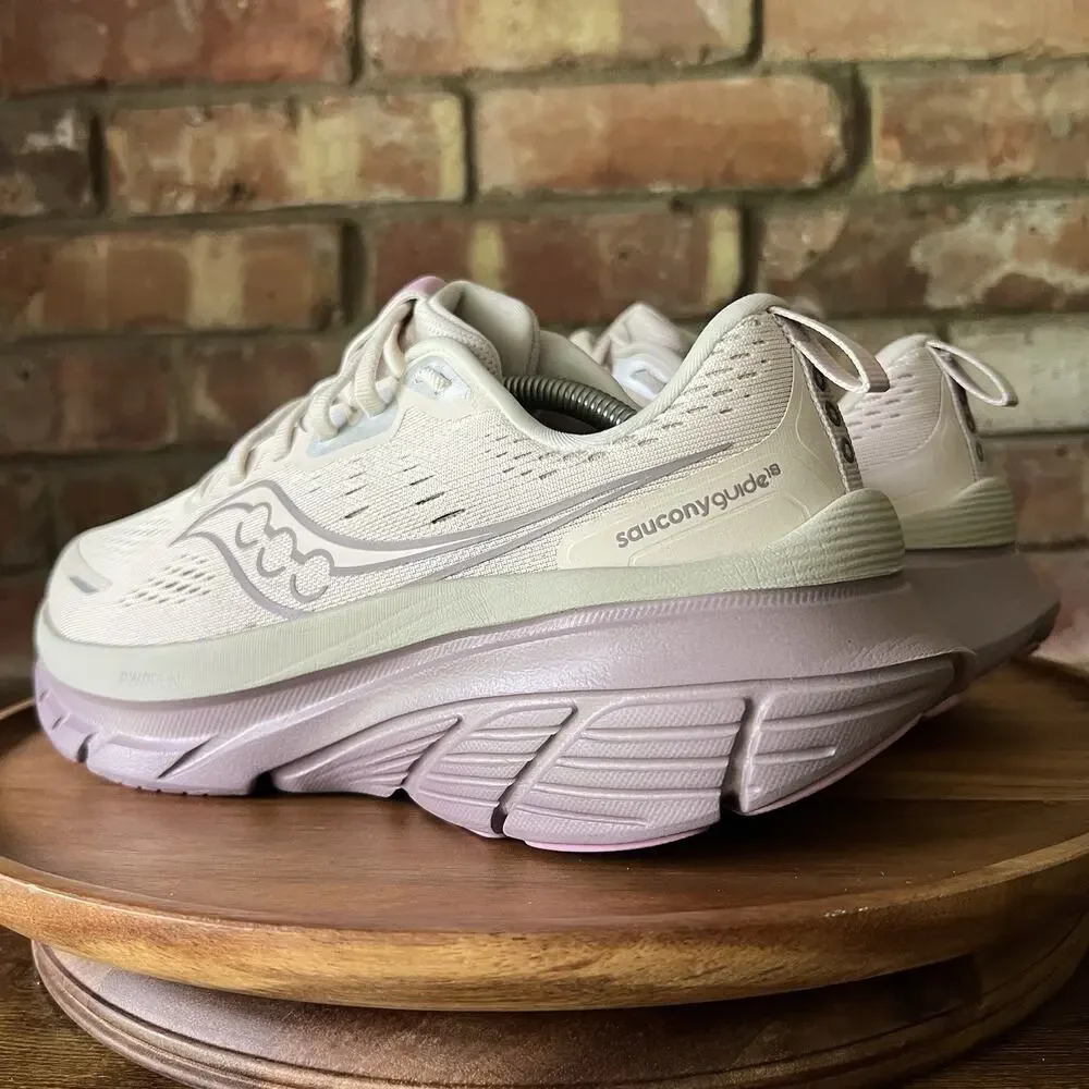 Saucony Guide 18 Cushioned Women Size 9 Cream Lavender Running Shoes Sneakers